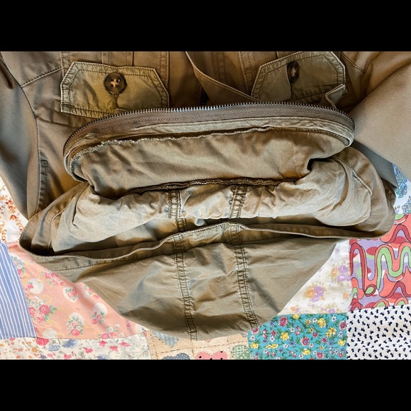 Lucky Brand Cargo Utility Jacket Fold Up Hoodie Full Front Zipper Size M - Picture 8 of 11